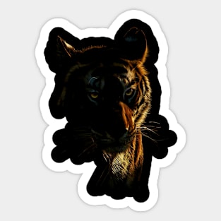 Savage Beauty: Majestic Tiger Roams Free on Stunning Graphic Tee Sticker